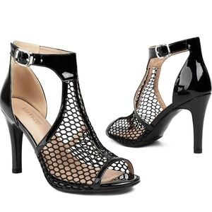 Elegant Black Mesh Heels
